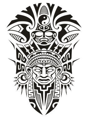Ancient Tribal Mask Vector illustration clipart