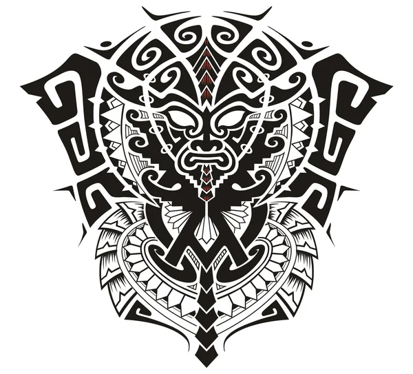 Masque de Dieu Tribal avec illustration vectorielle de symbole Alpha et Omega — Image vectorielle