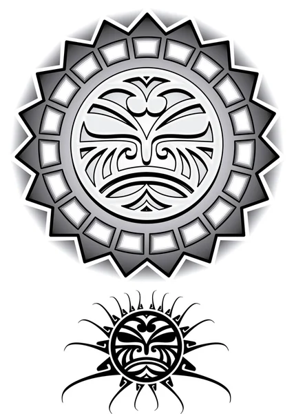 Etniska Sun Tribal vektor illustration — Stock vektor