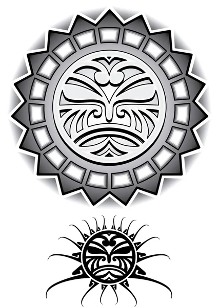 Etnische zon Tribal Vector Illustratie — Stockvector