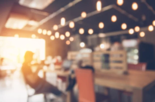 Vintage Tones ile bulanık arkaplan, Bokeh ile kahve dükkanı bulanık arkaplan