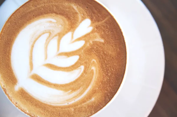 Latte Sztuka Filiżanka Kawy — Zdjęcie stockowe
