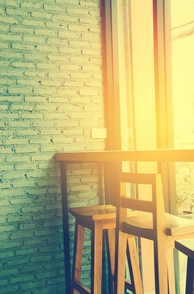 Vintage Fotoğraf güneş ışığı ile kafe sehpa tarz