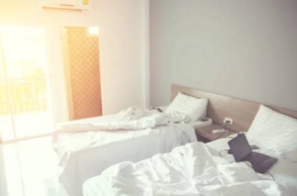 Camera da letto sfocata con luce solare — Foto Stock