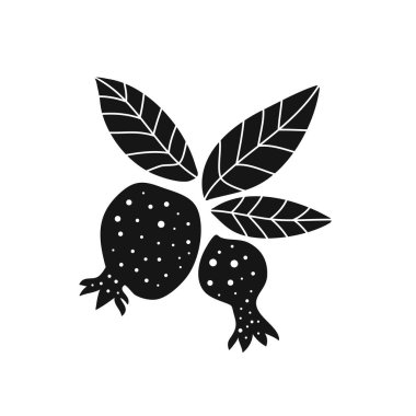 - Nar. Grafik vektör tasarımı için izole edilmiş siluet.