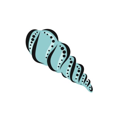 El yapımı deniz kabuğu. Vektör sanat illüstrasyonu. Çizim ve karalama grafik kolleksiyonu