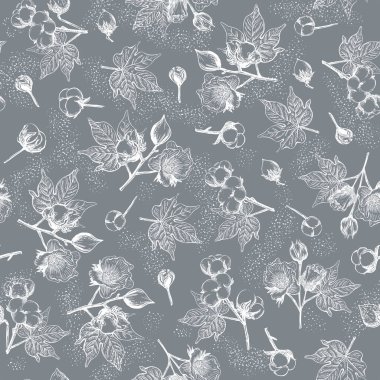 Retro pamuk desenli eskiz, her amaç için harika bir tasarım. Bahar çiçeği vektör illüstrasyonu. Soyut sanat illüstrasyonu. Arkaplan grafik tasarımı. Dekoratif kağıt.