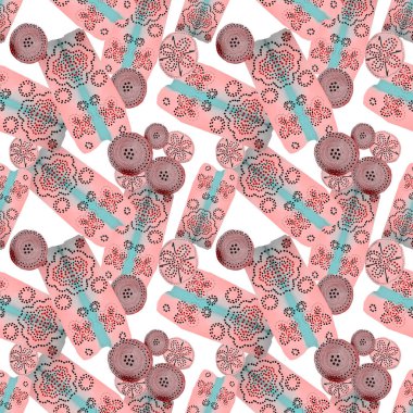 Soyut yuvarlak elementlerle, kusursuz, yaratıcı suluboya desen. Çağdaş sanat. Herhangi bir tasarım için renkli doku. 