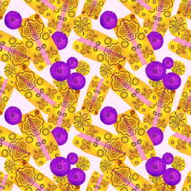 Soyut yuvarlak elementlerle, kusursuz, yaratıcı suluboya desen. Çağdaş sanat. Herhangi bir tasarım için renkli doku. 