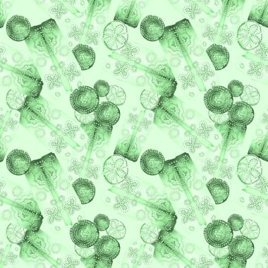 Soyut yuvarlak elementlerle, kusursuz, yaratıcı suluboya desen. Çağdaş sanat. Herhangi bir tasarım için tek renkli doku. 