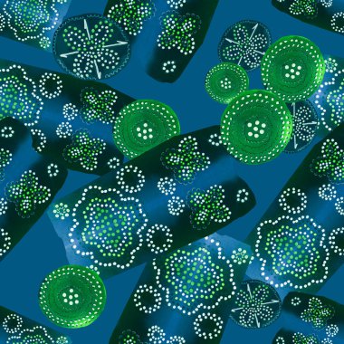 Soyut yuvarlak elementlerle, kusursuz, yaratıcı suluboya desen. Çağdaş sanat. Herhangi bir tasarım için renkli doku. 