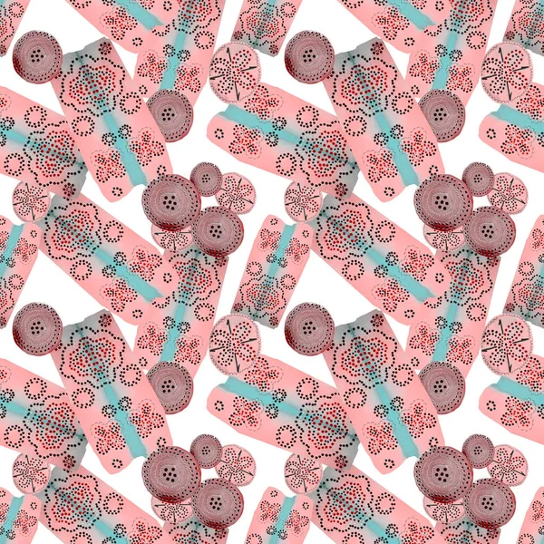 Soyut yuvarlak elementlerle, kusursuz, yaratıcı suluboya desen. Çağdaş sanat. Herhangi bir tasarım için renkli doku. 