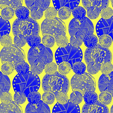 Soyut yuvarlak elementlerle, kusursuz, yaratıcı suluboya desen. Çağdaş sanat. Herhangi bir tasarım için renkli doku. 