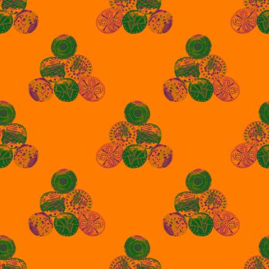 Soyut yuvarlak elementlerle, kusursuz, yaratıcı suluboya desen. Çağdaş sanat. Herhangi bir tasarım için renkli doku. 