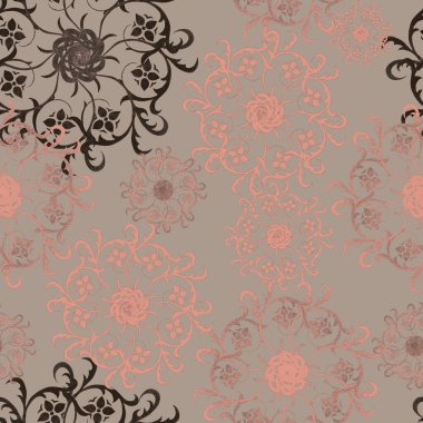 Soyut yuvarlak elementlerle, kusursuz, yaratıcı suluboya desen. Çağdaş sanat. Herhangi bir tasarım için tek renkli doku. 