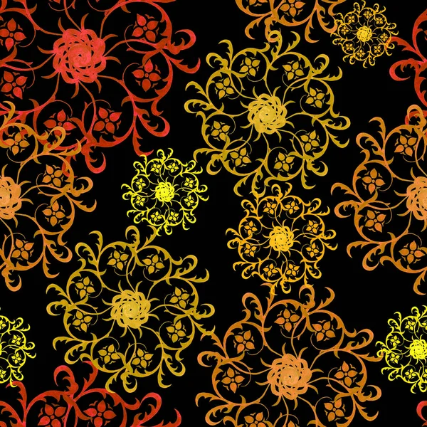 Patrón Creativo Sin Costura Acuarela Con Elementos Redondos Abstractos Negro —  Fotos de Stock
