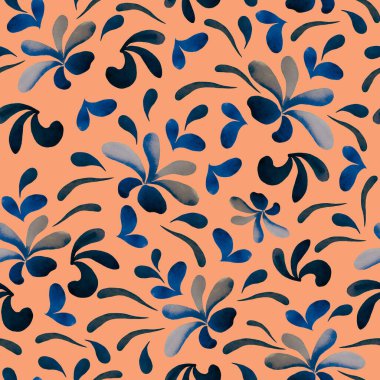 Güzel, parlak soyut elementlerle, yaratıcı, kusursuz bir desen. Her türlü tasarım için renkli bir doku. Suluboya soyut arkaplan. Çağdaş sanat. Moda modern tarzı.