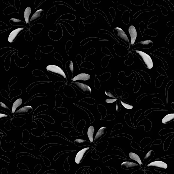 Creative Seamless Pattern Beautiful Bright Abstract Elements Black White Texture — Stock Photo, Image