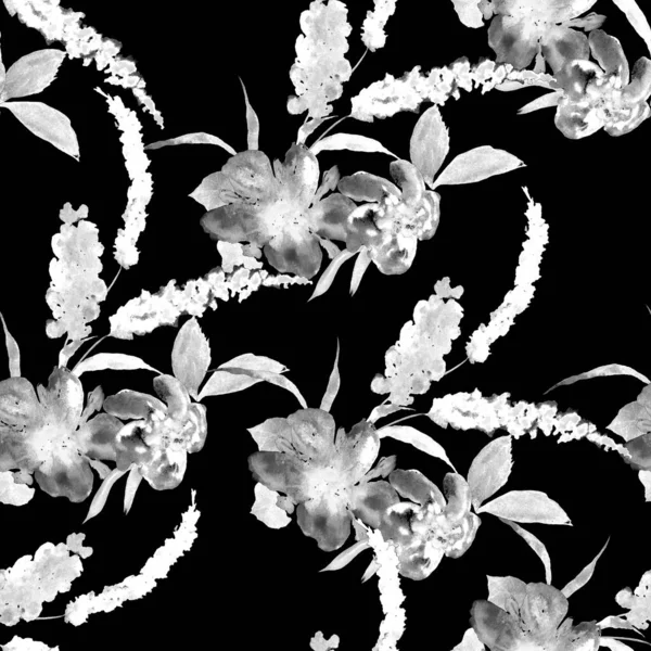 Suluboya Desenli Elle Çizilmiş Çiçekler Herhangi Bir Amaç Için Parlak — Stok fotoğraf