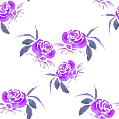 Dekorasyon için gül çiçekleri olan klasik suluboya desenli. Parlak bahar ya da yaz moda baskısı. Klasik düğün dekoru.