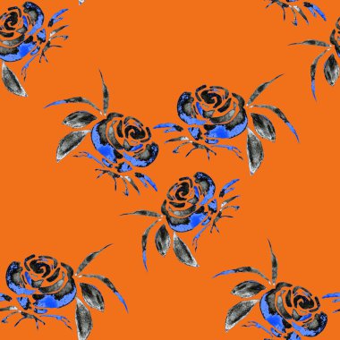 Dekorasyon için gül çiçekleri olan klasik suluboya desenli. Parlak bahar ya da yaz moda baskısı. Klasik düğün dekoru.