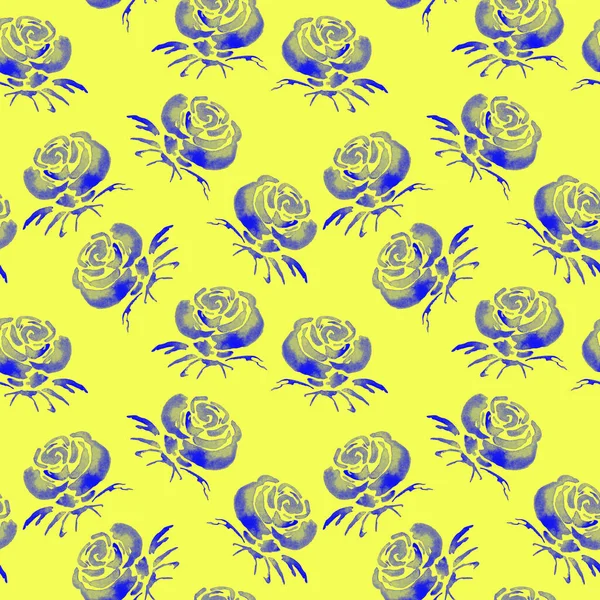 Vintage Aquarel Naadloos Patroon Met Roos Bloemen Voor Decoratie Ontwerp — Stockfoto