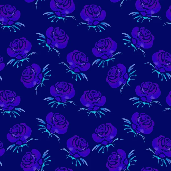 Patrón Sin Costuras Acuarela Vintage Con Flores Rosa Para Diseño —  Fotos de Stock