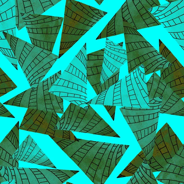 Υδατογραφία Αδιάλειπτη Μοτίβο Αφηρημένα Γεωμετρικά Σχήματα Τρίγωνα Πολύχρωμη Υφή Για — Φωτογραφία Αρχείου