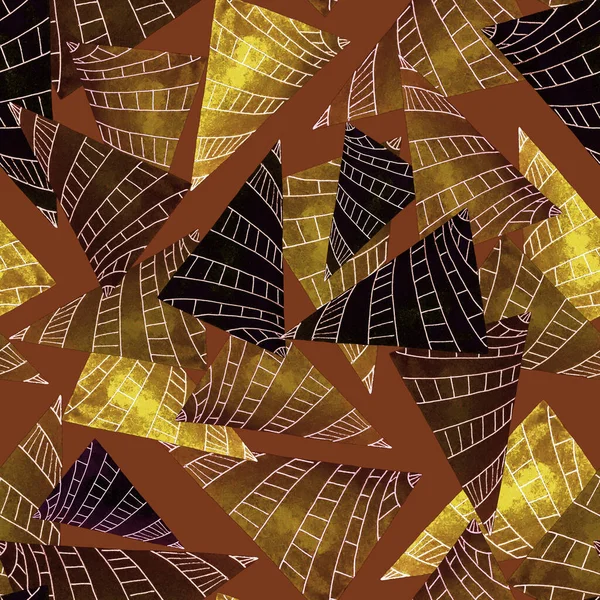 Aquarel Naadloos Patroon Met Abstracte Geometrische Vormen Driehoeken Kleurrijke Textuur — Stockfoto