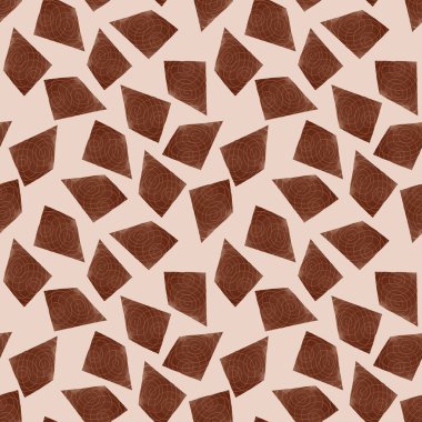 Soyut geometrik şekilli, dikişsiz suluboya desen. Trapezyumlar. Her türlü tasarım için renkli bir doku. Grafik olarak soyut bir arkaplan. Çağdaş sanat. 