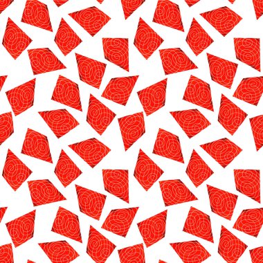 Soyut geometrik şekilli, dikişsiz suluboya desen. Trapezyumlar. Her türlü tasarım için renkli bir doku. Grafik olarak soyut bir arkaplan. Çağdaş sanat. 