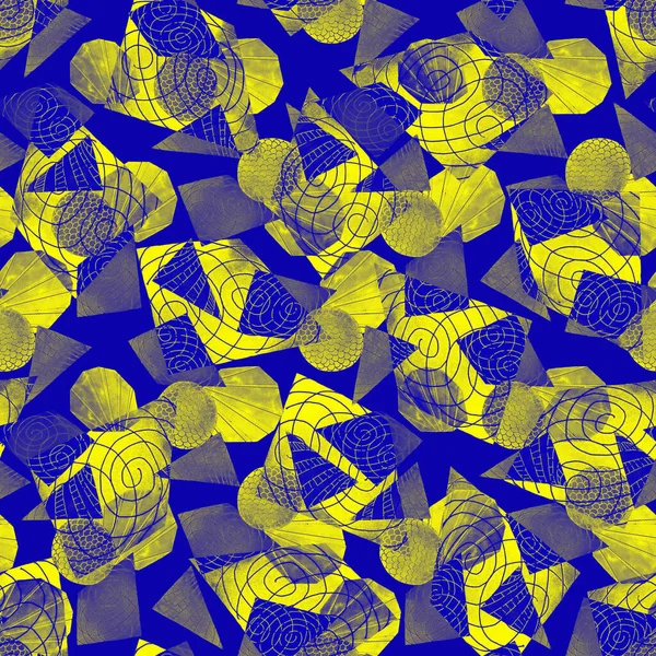 Patrón Sin Costura Acuarela Con Formas Geométricas Abstractas Collage Textura —  Fotos de Stock