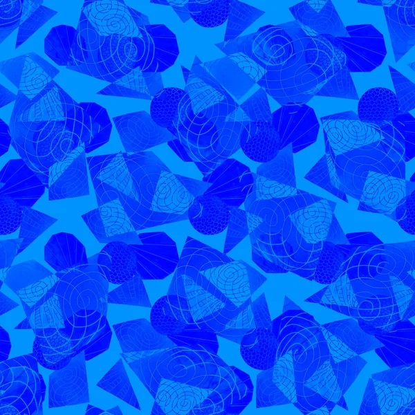 Aquarel Naadloos Patroon Met Abstracte Geometrische Vormen Collage Monochrome Textuur — Stockfoto