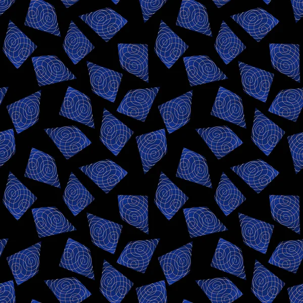Siyahın Üzerinde Soyut Geometrik Şekiller Olan Dikişsiz Suluboya Desen Trapezyumlar — Stok fotoğraf
