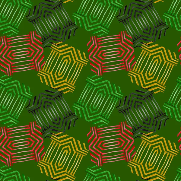 Акварельный Бесшовный Рисунок Абстрактными Геометрическими Фигурами Красочная Текстура Любого Дизайна — стоковое фото