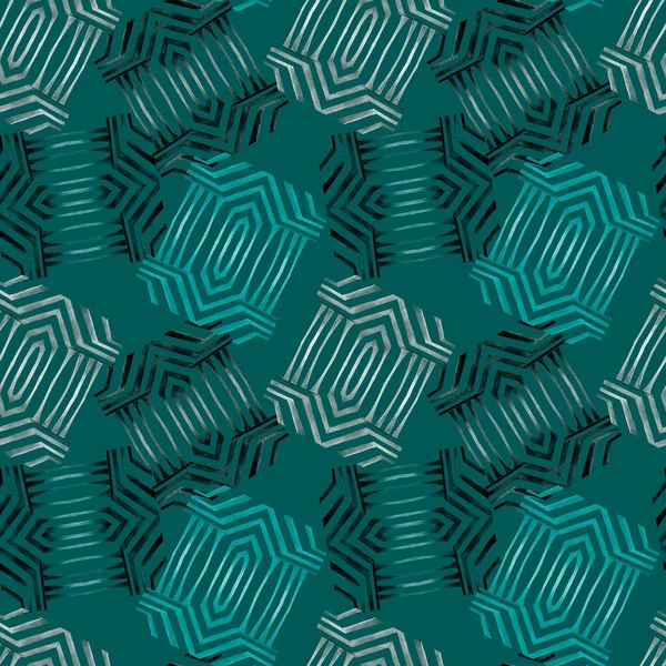 Patrón Sin Costura Acuarela Con Formas Geométricas Abstractas Textura Colorida — Foto de Stock