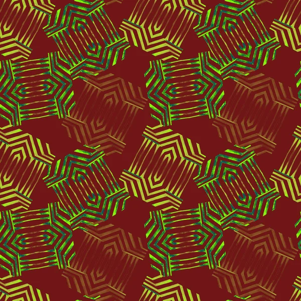 Aquarel Naadloos Patroon Met Abstracte Geometrische Vormen Kleurrijke Textuur Voor — Stockfoto