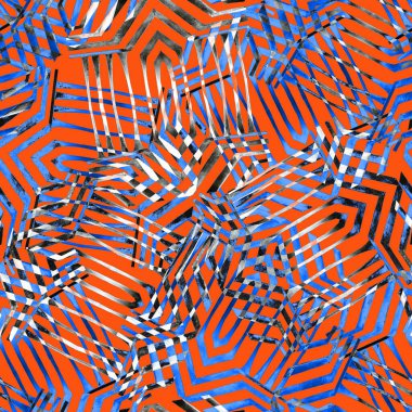 Soyut etnik unsurlarla suluboya kusursuz desen. Her türlü tasarım için renkli bir doku. Çağdaş sanat. Moda modern tarzı.