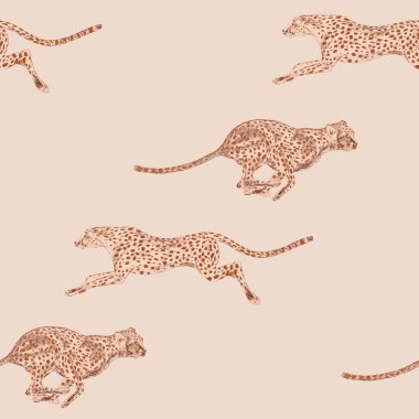 Zıplayan çitalarla yaratıcı kusursuz desen. Herhangi bir amaç için son moda bir hayvan baskısı. Moda tarzı.