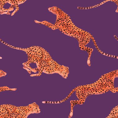 Zıplayan çitalarla yaratıcı kusursuz desen. Herhangi bir amaç için son moda bir hayvan baskısı. Moda tarzı.