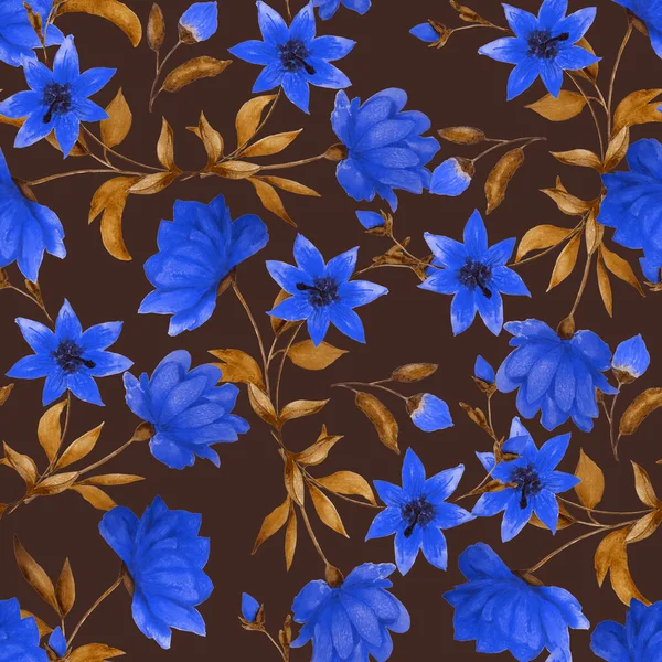 Aquarell Nahtloses Muster Mit Schönen Blühenden Pfingstrosen Dekorativer Botanischer Pfingstrosenaufdruck — Stockfoto