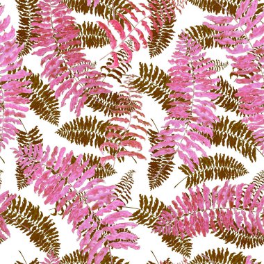 Hawaii çiçeksiz, suluboya tropikal yapraklı bir baba. Eğrelti. Egzotik bahar ya da yaz doğa geçmişi. Herhangi bir tasarım için renkli doku.