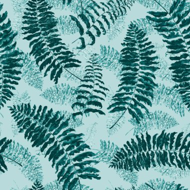 Hawaii çiçeksiz, suluboya tropikal yapraklı bir baba. Eğrelti. Egzotik bahar ya da yaz doğa geçmişi. Herhangi bir tasarım için renkli doku.