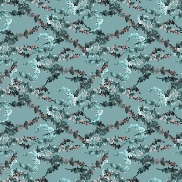 Soyut deniz yosunlarıyla sulu boya deseni. Parlak doğal doku. Yüzey tasarımı için kullanılabilir.