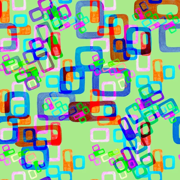 Креативный Бесшовный Узор Цветными Геометрическими Элементами Ручной Графический Фон Современное — стоковое фото