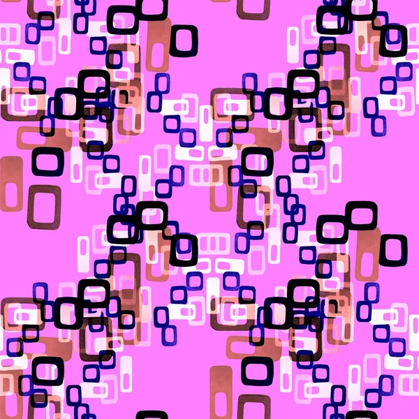 Kreative Nahtlose Muster Mit Farbenfrohen Abstrakten Geometrischen Elementen Handgezeichneter Grafischer — Stockfoto