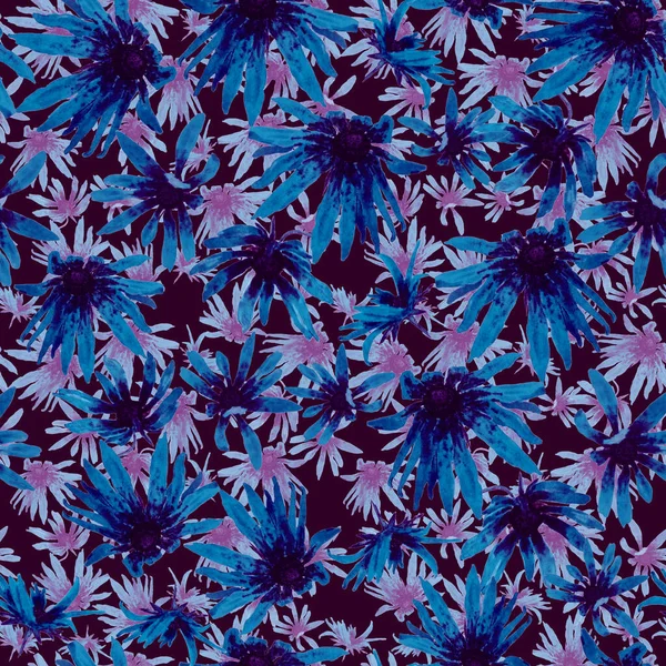 Watercolor Seamless Pattern Flowers Vintage Botanical Art Watercolor Floral Design — Stock Photo, Image