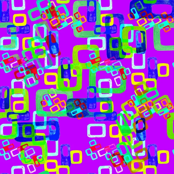 Kreative Nahtlose Muster Mit Farbenfrohen Abstrakten Geometrischen Elementen Handgezeichneter Grafischer — Stockfoto