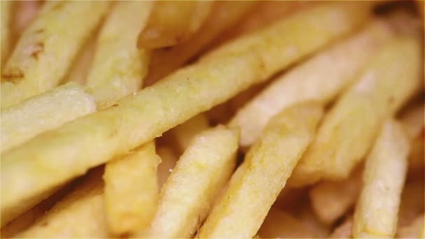 Patates kızartması patates closeup çekim. — Stok video