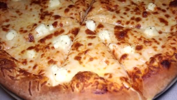 Hot cheese pizza — Stock Video